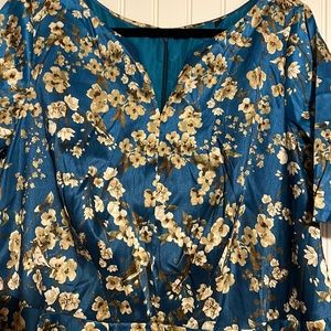 Eshakti Dark Turquoise Dress Cherry Blossom Size 2X